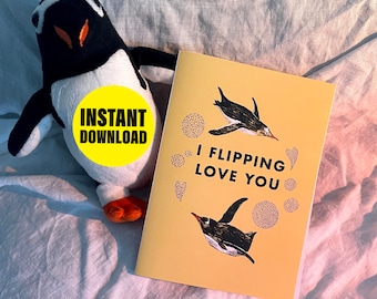 Penguin Love Greeting Card: Funny Pun Gift (Digital Download)
