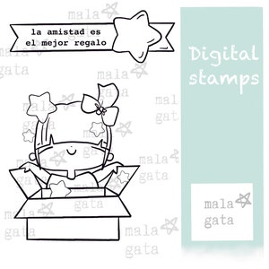 Digital stamp "VALENTINA-GIFT". Digi stamp Valentina gift. Digital Stamp. "Valentine-gift". Scrapbooking. card shop cardmaking