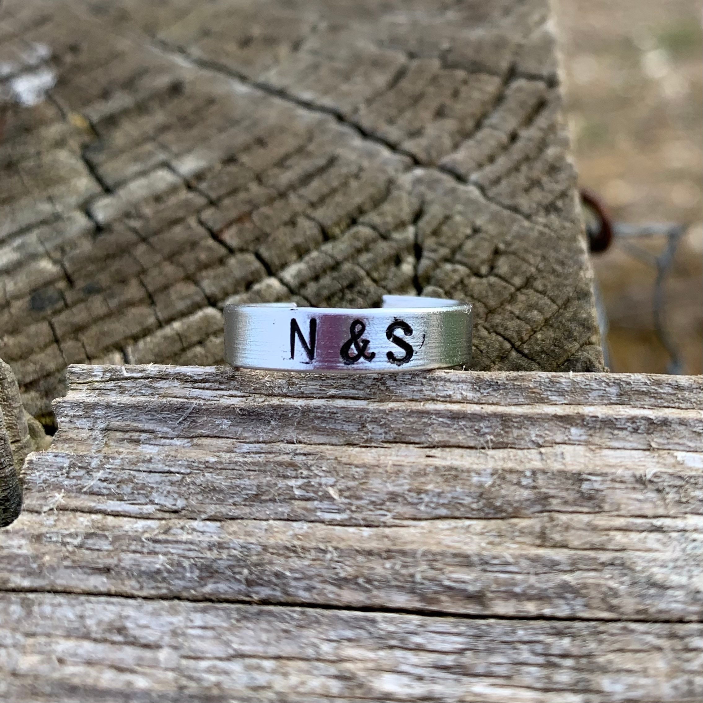 Initial Ring Personalised/ Custom Letters Couples Rings in - Etsy Singapore