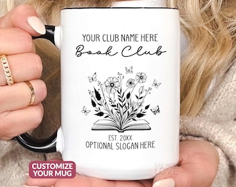 Book Club Mug, Book Club Gifts For Book Club Member, Personalized Book Lover Mug Book Lover Gift For Bookworm Reader Bookish Coffee Cup S139