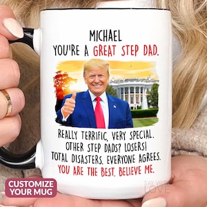Step Dad Mug, Funny Step Dad Gift For Step Dad Coffee Mug Cup, Custom Bonus Dad Mug, Personalized Stepdad Father Day Gift From Daughter S264
