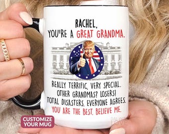 Grandma Mug, Grandma Gift For Grandma Coffee Mug, Funny Grandparent Cup Personalized Grandmother Mother Day Gift From Grandkid Birthday S256