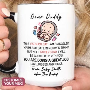 Fathers Day Daddy Gift From Baby Bump, Expecting Dad Mug, Personalized Pregnancy Gift For Husband, Sonogram Ultrasound S214 J64