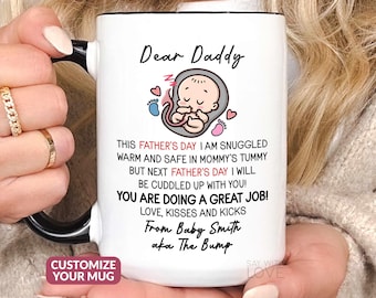 Fathers Day Daddy Gift From Baby Bump, Expecting Dad Mug, Personalized Pregnancy Gift For Husband, Sonogram Ultrasound S214 J64
