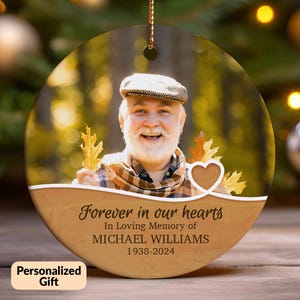 Dad Memorial Ornament Photo Memorial Gift For Loss Of Father Personalized In Loving Memory Of Dad Sympathy Gift Bereavement Remembrance S086