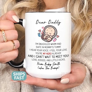 New Dad To Be Gift, Personalized Expecting Daddy Mug, Fathers Day Gift From Baby Bump, Pregnancy Gift For Husband, Ultrasound Cup S388 J64