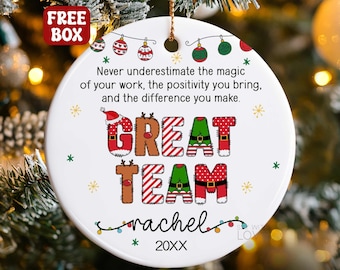 Team Ornament, Coworker Ornament Personalized Employee Christmas Gift Bulk, Office Employee Gift, Employee Appreciation, Best Work Team S446