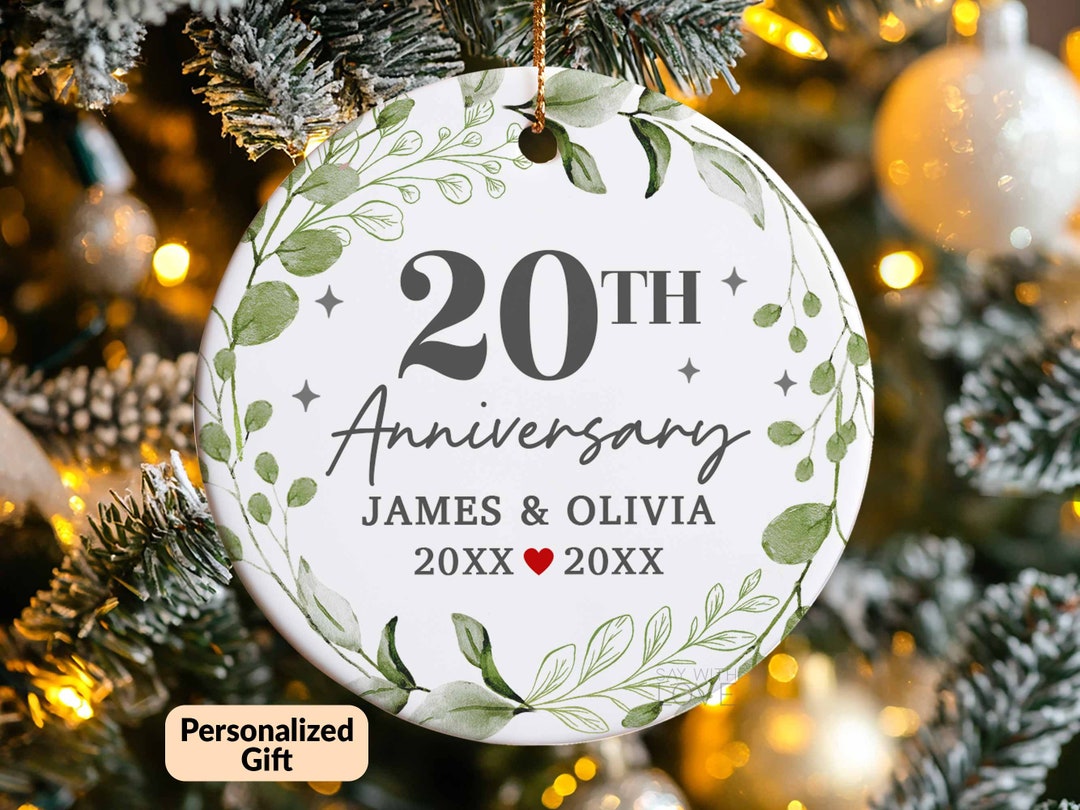 20th Anniversary Ornament, 20th Anniversary Gift for Husband Wife