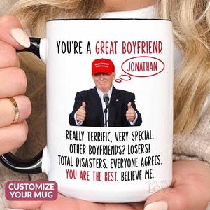 Boyfriend Mug, Personalized Boyfriend Gift For Boyfriend Coffee Mug Cup, Funny BF Birthday Gift, Valentines Day Anniversary Christmas S097
