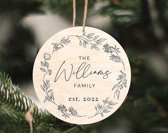 Personalized Christmas Ornament with Last Name | Custom Holiday Gift | Ornament for Our First Christmas | Unique Thoughtful Christmas Gifts