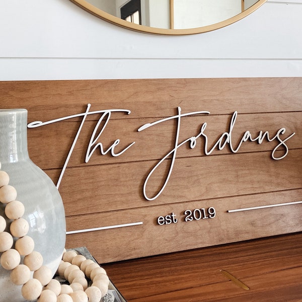 Personalized Wedding Gift for Couple, Custom Last Name Sign with Wedding Date, Farmhouse Pallet Sign for Bridal or Couples Shower Gift