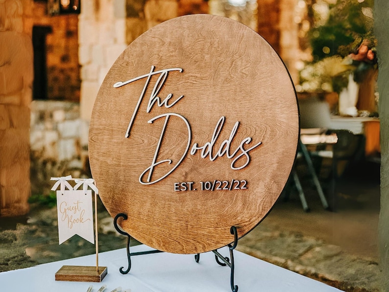Wedding Guest Book Alternative Sign, Wood Last Name Wedding Sign, Wooden Guest Book for Custom Wedding Gift, Wedding Decorations Keepsake