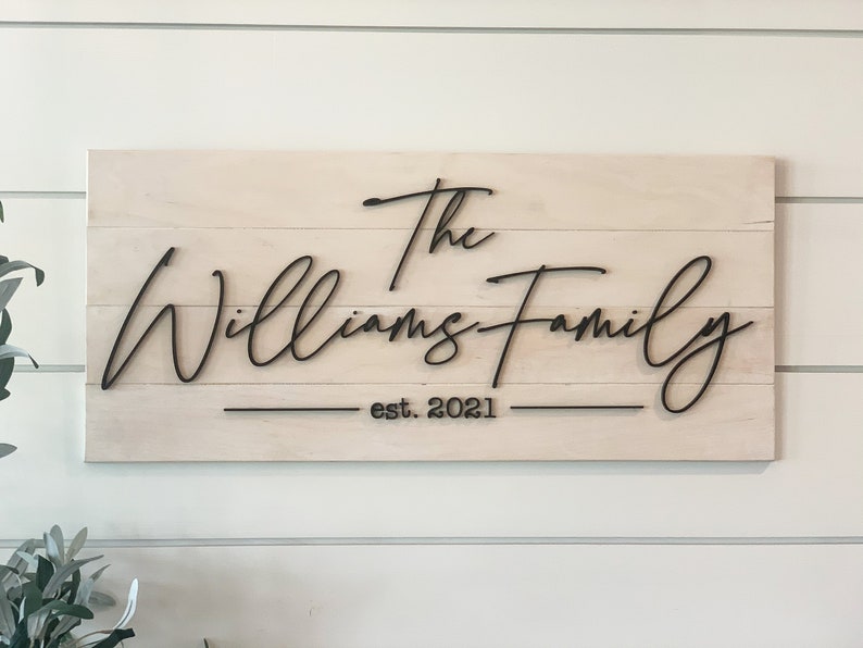 Custom wood last name family sign with wedding year by Heritage Sign Co. Makes for a perfect wedding, engagement, birthday and Christmas gift