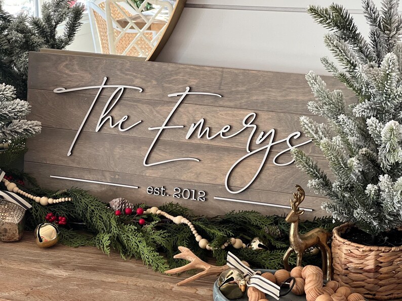 Personalized Wedding Gift for Couple, Custom Last Name Sign with Wedding Date, Farmhouse Pallet Sign for Bridal or Couples Shower Gift