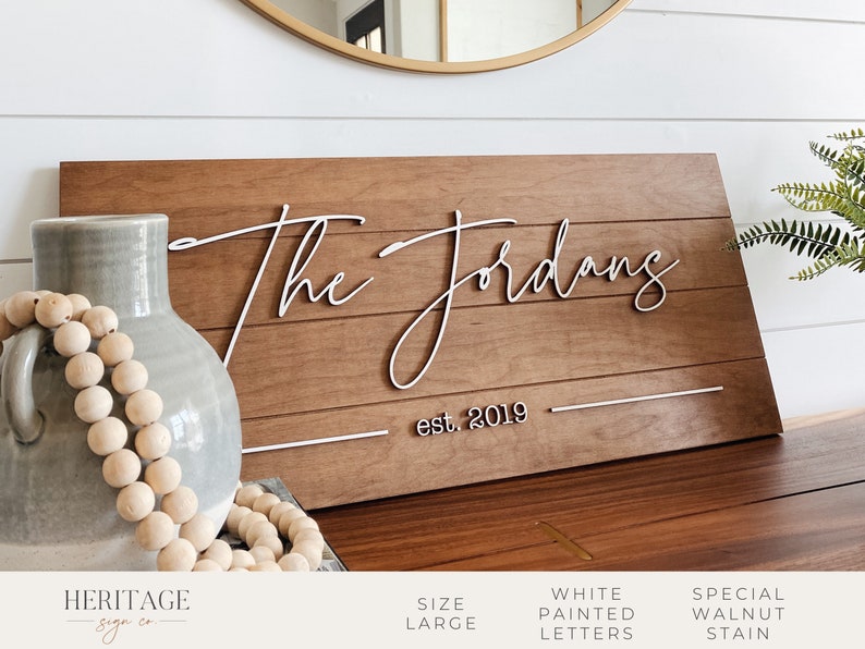 Personalized Wedding Gift for Couple, Custom Last Name Sign with Wedding Date, Farmhouse Pallet Sign for Bridal or Couples Shower Gift image 2