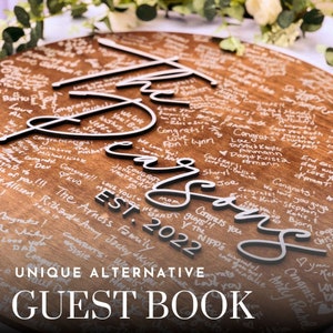 Custom Wedding Guest Book Decor, Layered Wood Wedding Sign or Guest Book Alternative , Wood Wedding Unique Guest Book for Custom Wedding image 5