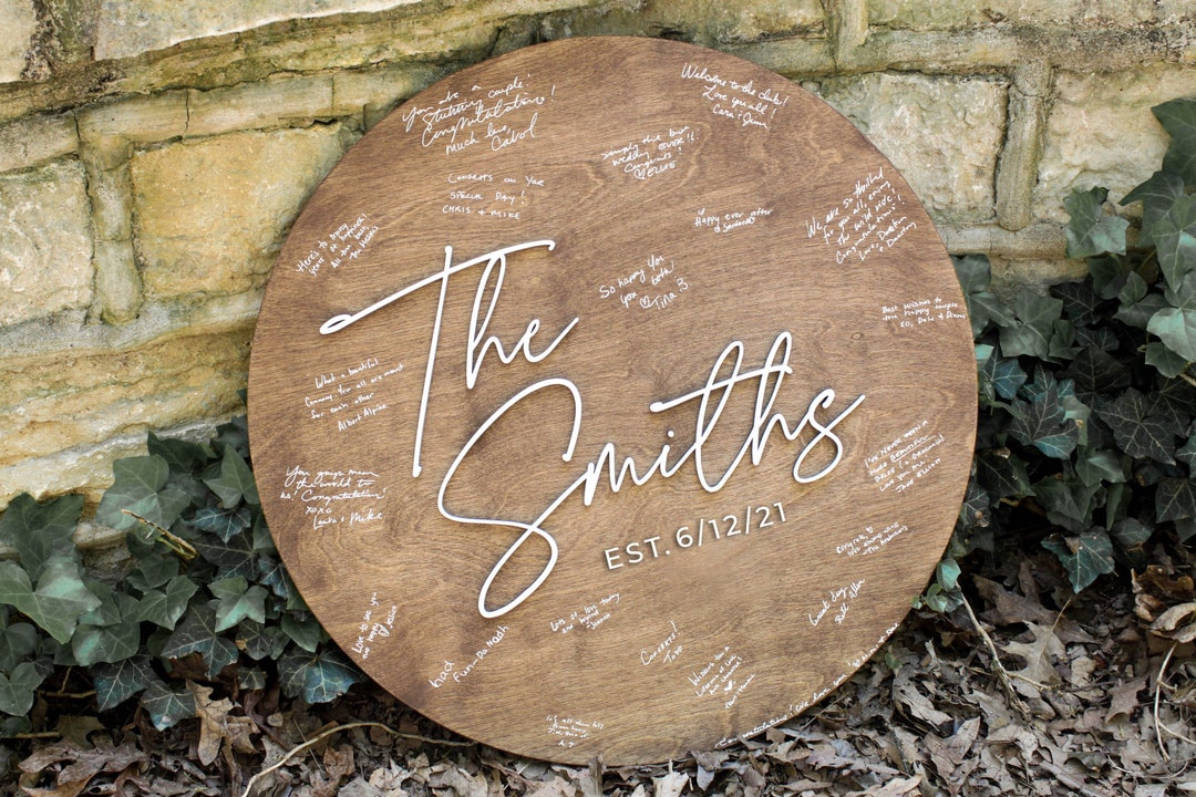 Wedding Guest Book Decor Layered Sign