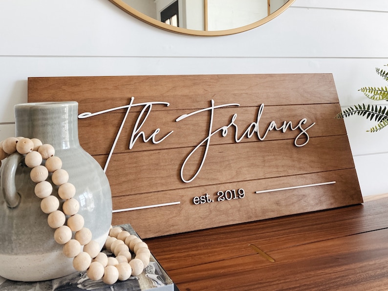 Personalized Wedding Gift for Couple, Custom Last Name Sign with Wedding Date, Farmhouse Pallet Sign for Bridal or Couples Shower Gift