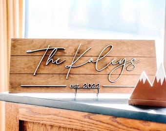 Personalized Last Name Wood Sign, Established Date, Wedding Gift