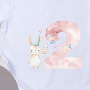Hase 2 - Bügelbild (006) Aufnäher Patch Aufbügelbild Spruch für Kleidung - Geburtstag Geburtstagsoutfit Geburtstagskind Happy Birthday Hase