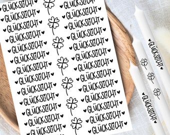 Glückslicht Kerzentattoos DIN A4 - Kerzensticker - Wasserschiebefolie - Kerzen - verschiedene Motive - Glück Kleeblatt Freude Geschenk