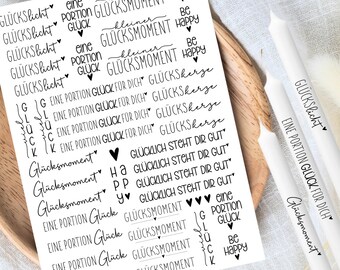 Glückslicht 2 Kerzentattoos DIN A4 - Kerzensticker - Wasserschiebefolie - Kerzen - verschiedene Motive - Glück Kleeblatt Freude Geschenk