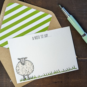 Sheep Luxury Notecards (Personalised or Plain)
