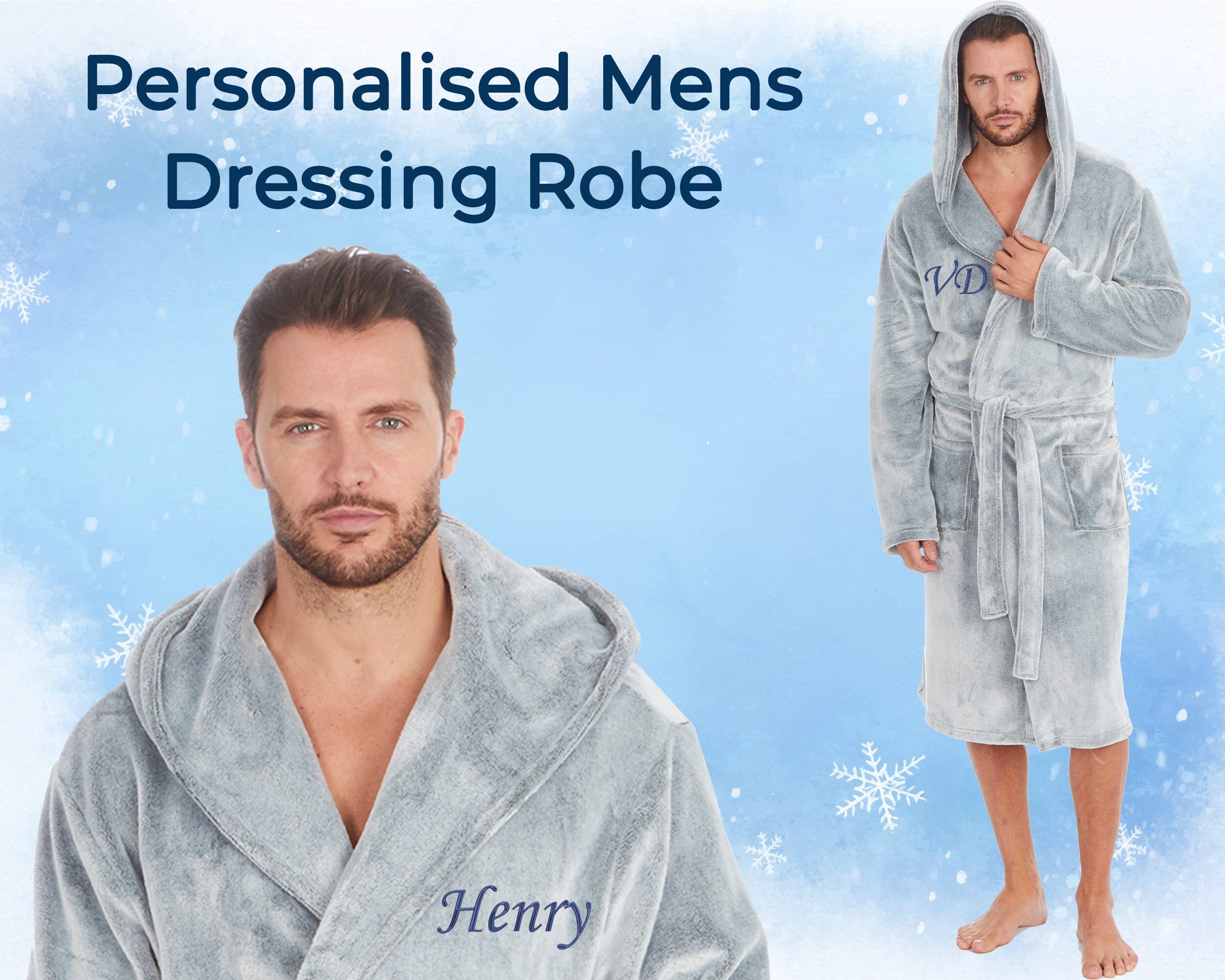 next mens personalised dressing gown