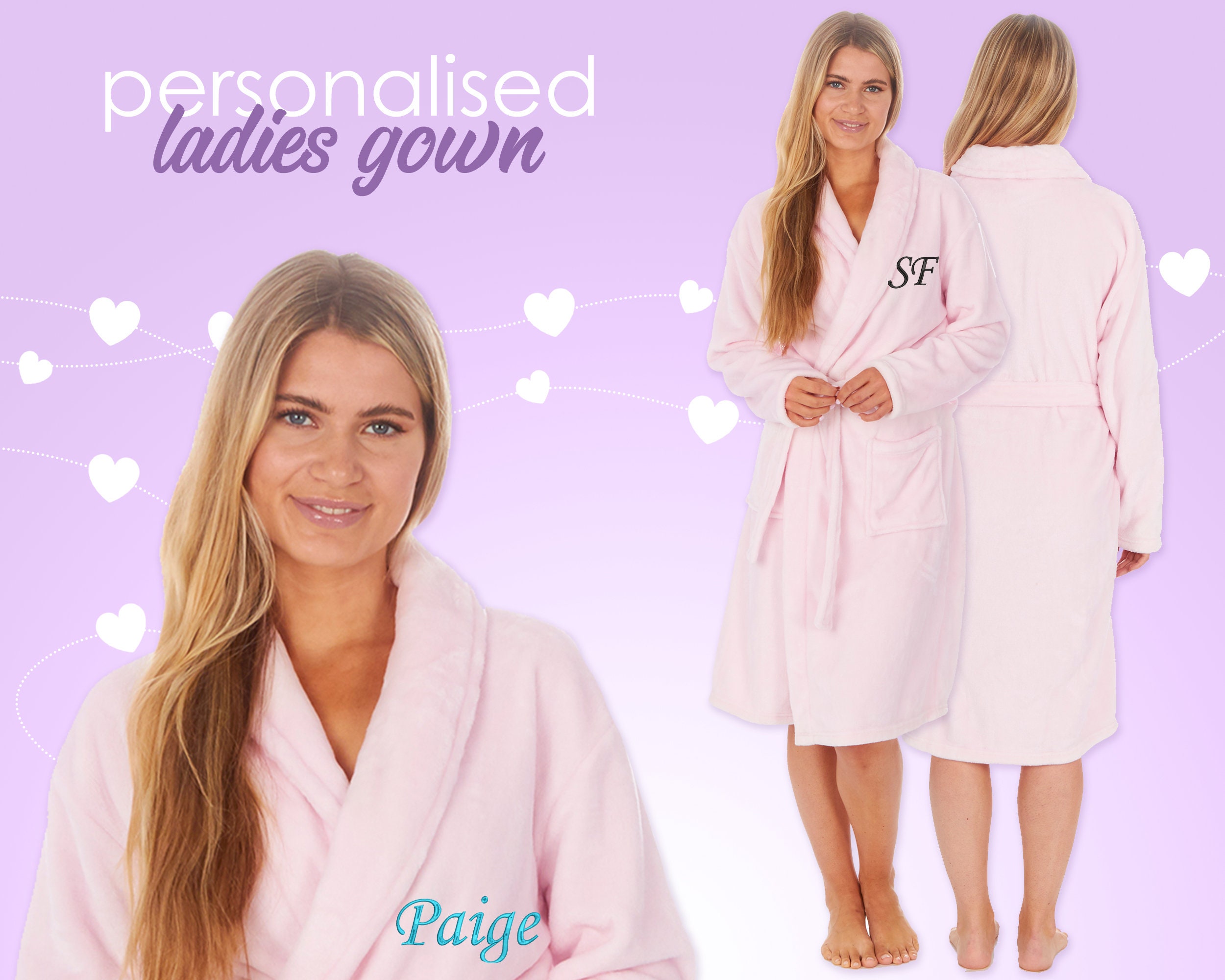 personalised pink robe