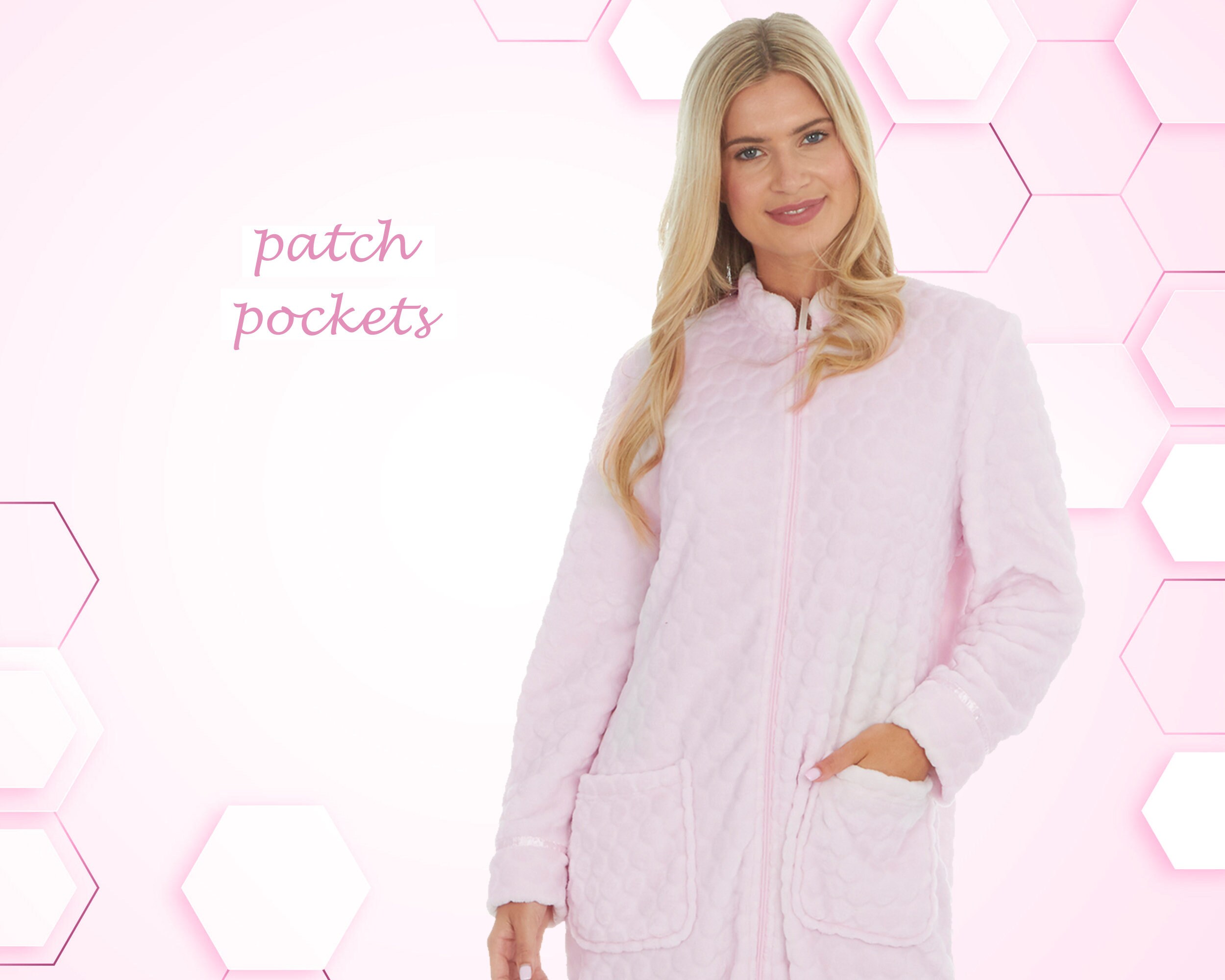 Personalised Ladies No Collar Long Bed Jacket Pink Dressing Etsy UK