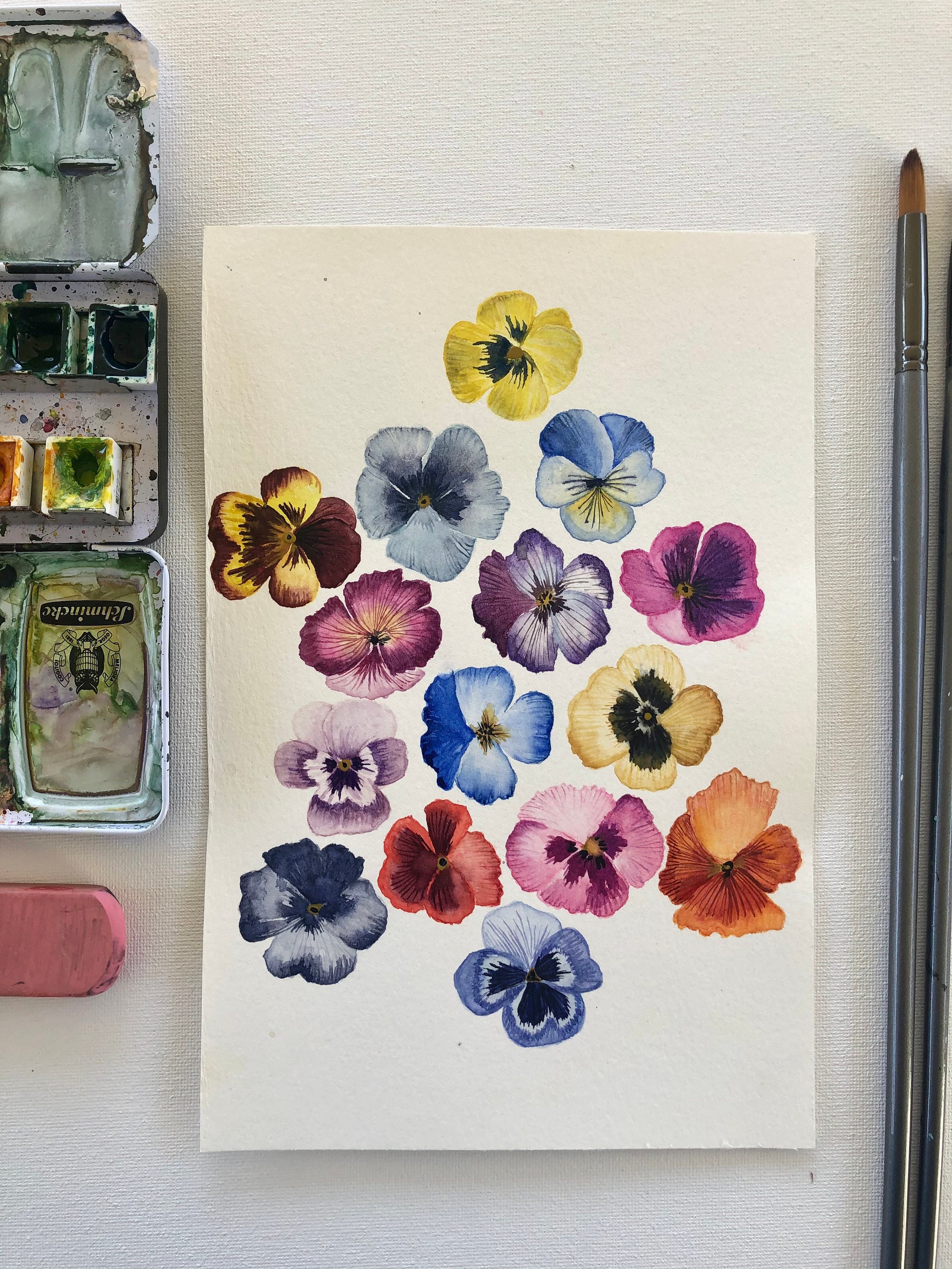 ORIGINAL Pansies Watercolor Painting Pansy Painting Original Etsy Il Fullxfull.2963164950 1s1l