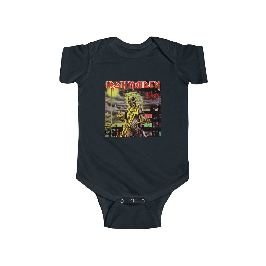 The 80's Infant Iron Maiden Onesie Etsy