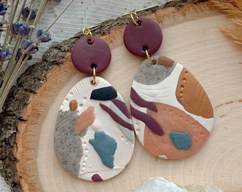 Abstract polymer clay earrings