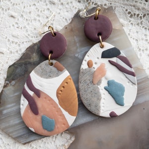 Abstract polymer clay earrings image 2