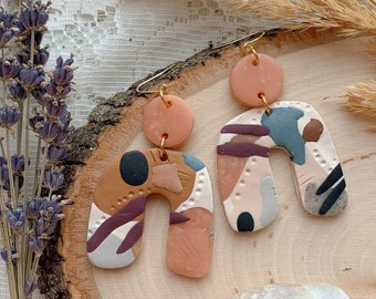 Abstract polymer clay earrings