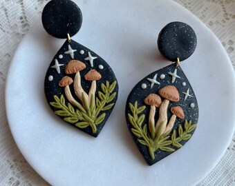 Mushroom polymer clay earrings (pre order)