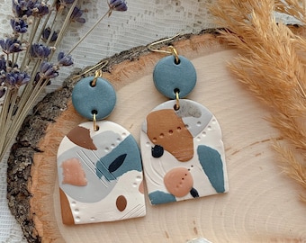 Abstract polymer clay earrings