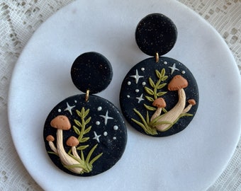 Mushroom polymer clay earrings (pre order)