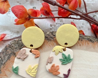 Autumn leaves polymer clay earrings