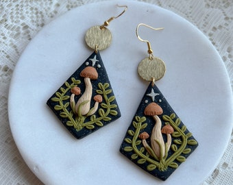 Mushroom polymer clay earrings (pre order)