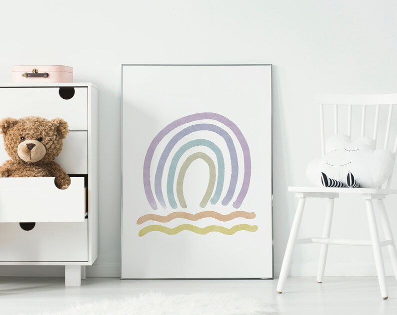 Printable Rainbow Wall Art,nursery Decor,nature Print,rainbow Poster