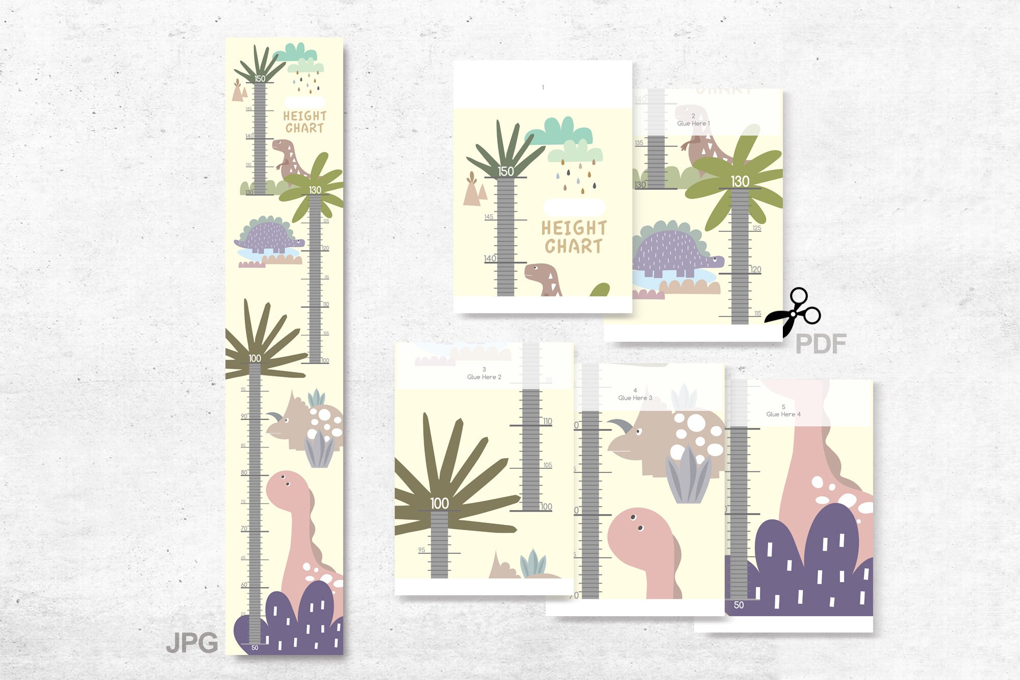 pink dino dinosaur growth chart dino height chart kid s etsy