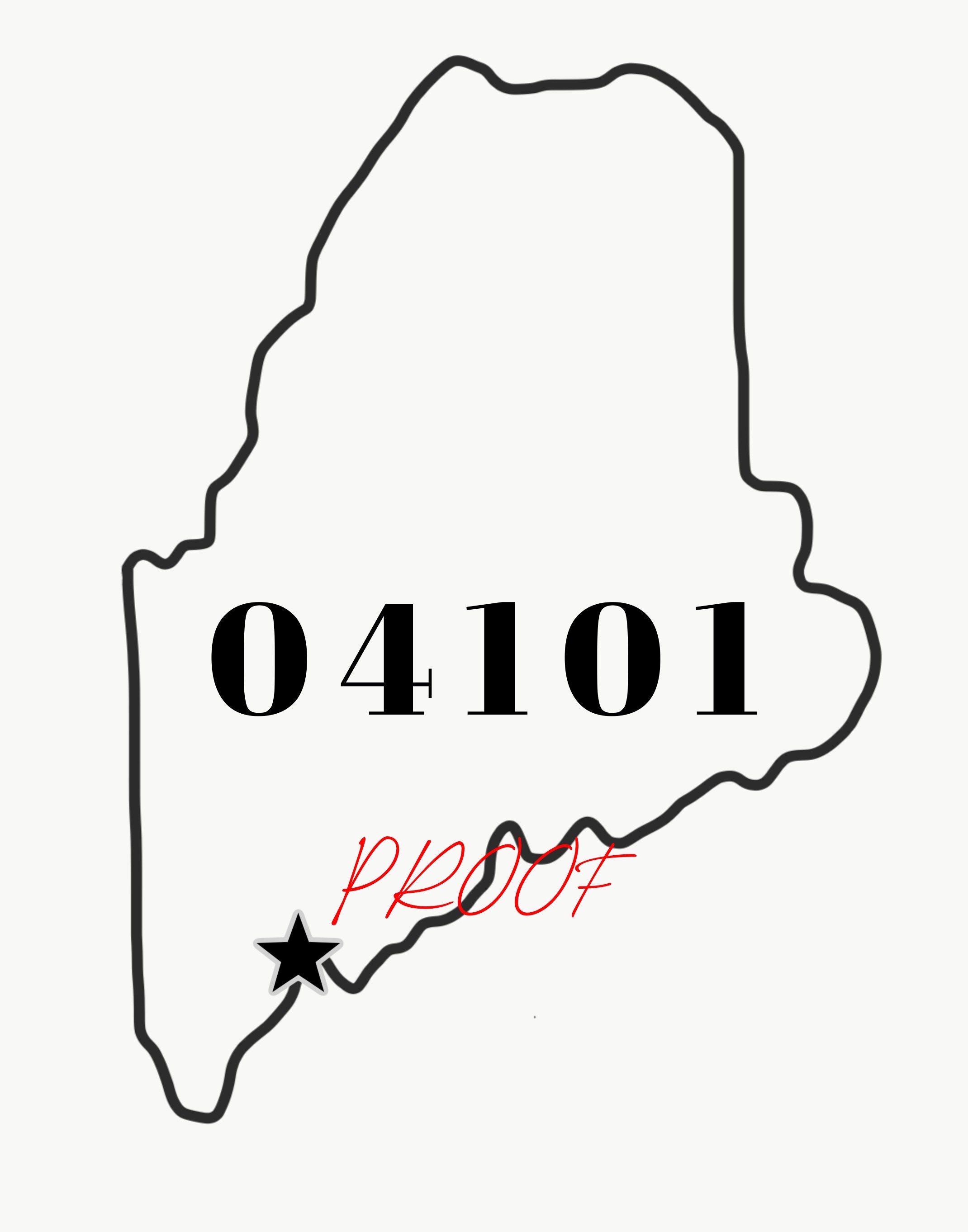 Maine Zip Code Custom Line Drawing Print 5x7 or 8x10 Etsy