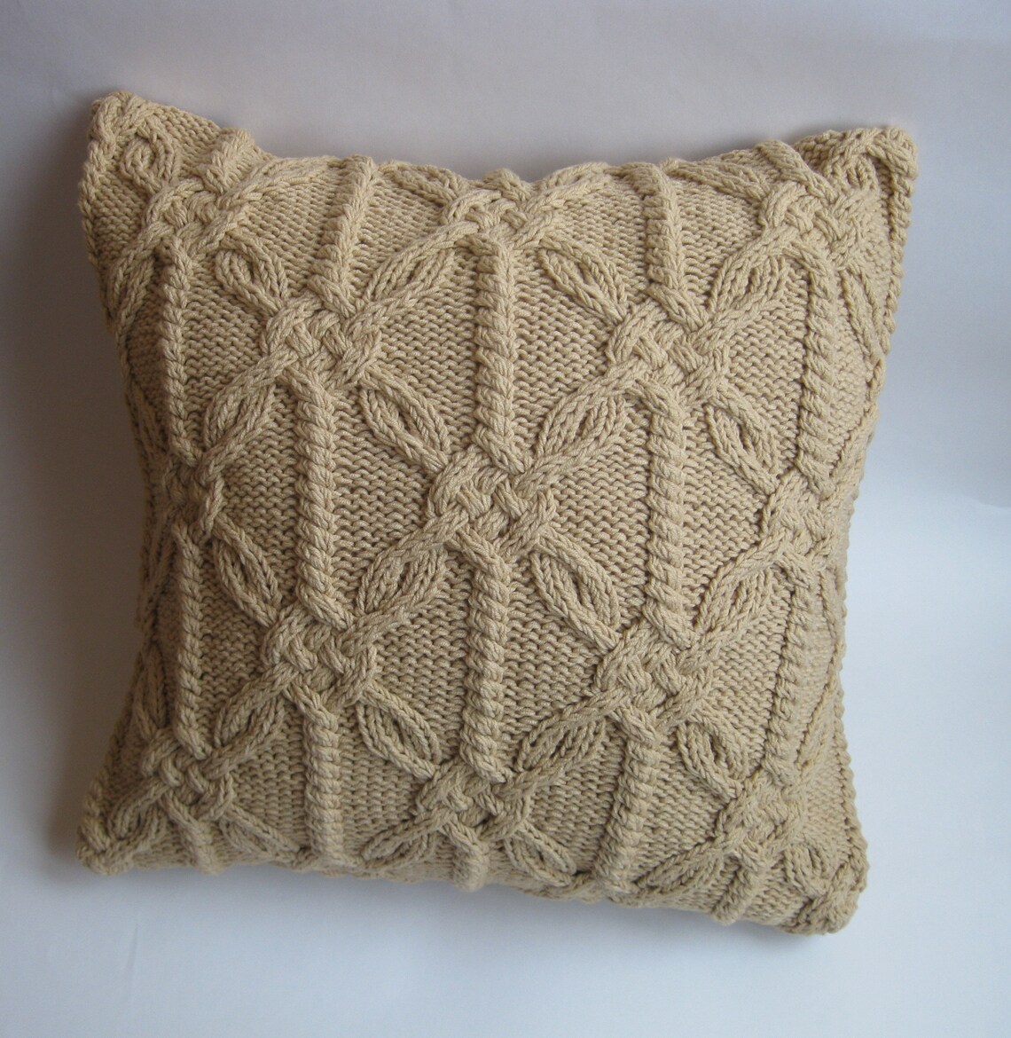 Cable Knit Pillow Cover 18x18 for Cottagecore Decor Beige Etsy