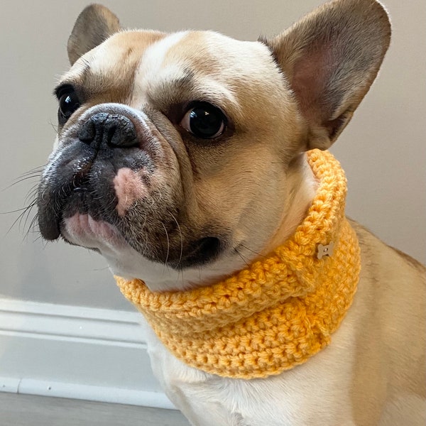Yellow Hand Crochet Dog Snood | Dog Accessories | Dog Neckwear