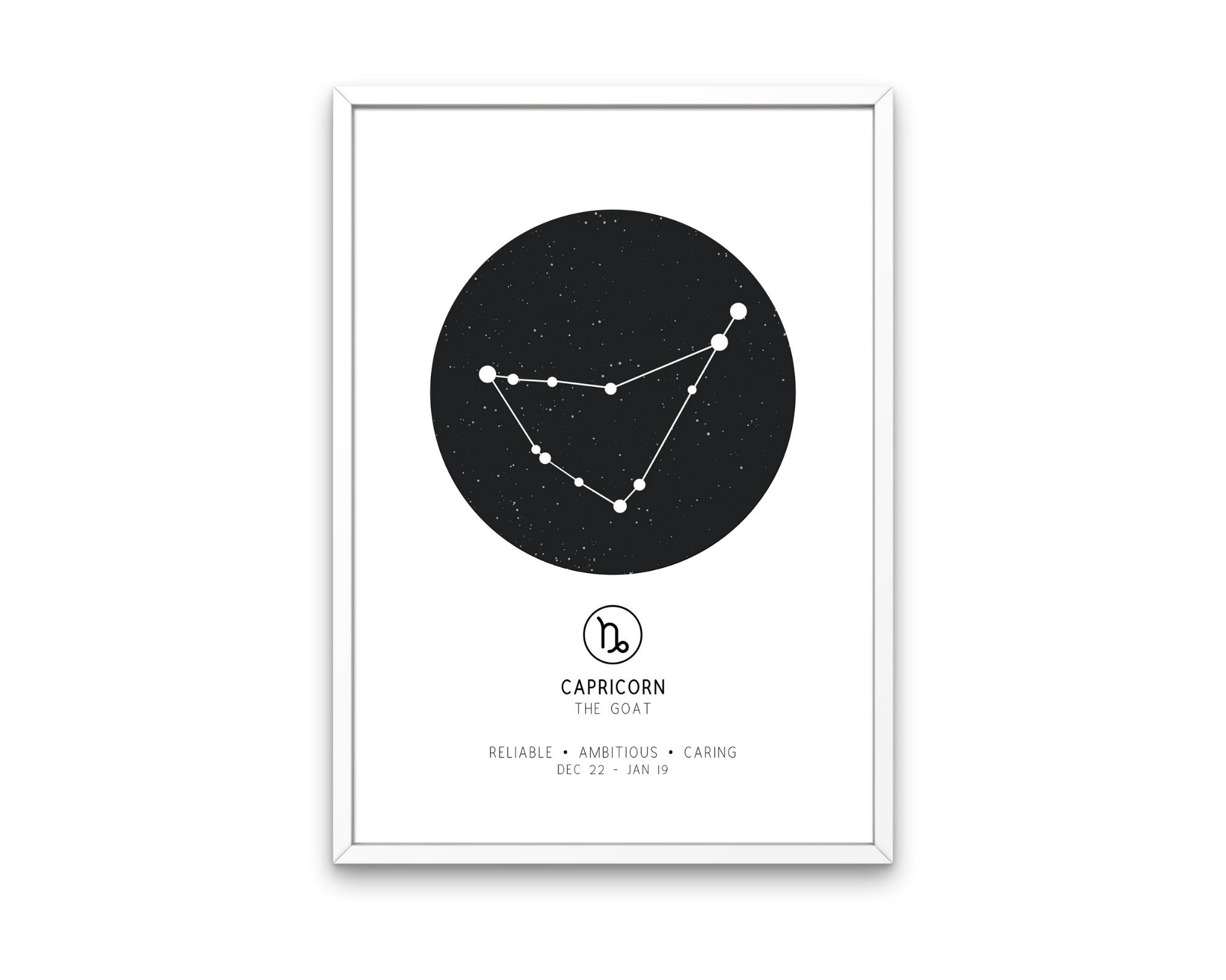Capricorn Zodiac Wall Art Astrology art Capricorn gift Etsy