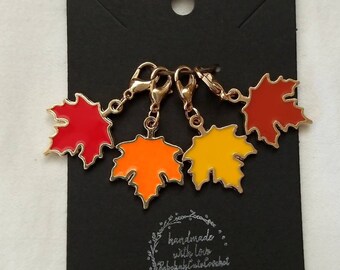Maple Leaves - Set of 4 Stitch Markers