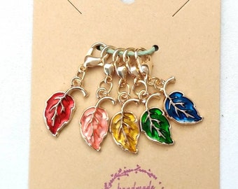Autumn Leaves - Set of 5 Stitch Markers