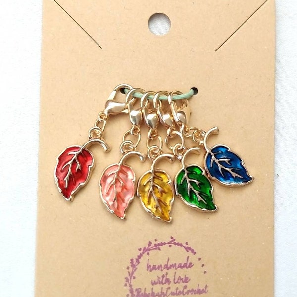 Autumn Leaves - Set of 5 Stitch Markers