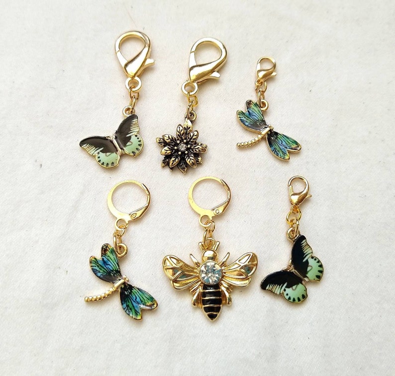 Butterfly and Dragonfly Set of 3 or 6 Stitch Markers